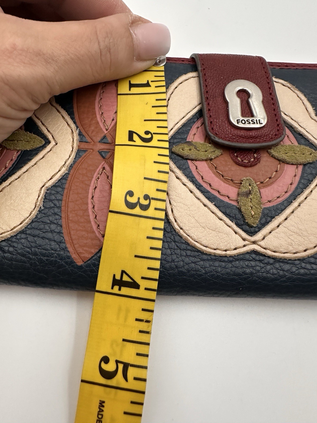 Fossil Ruby Tab Leather Patchwork Floral Mixed Pr… - image 9