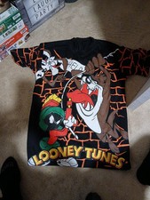Looney Tunes All Over Print Tshirt Taz Marvin The Martian Wile E Coyote No Tag