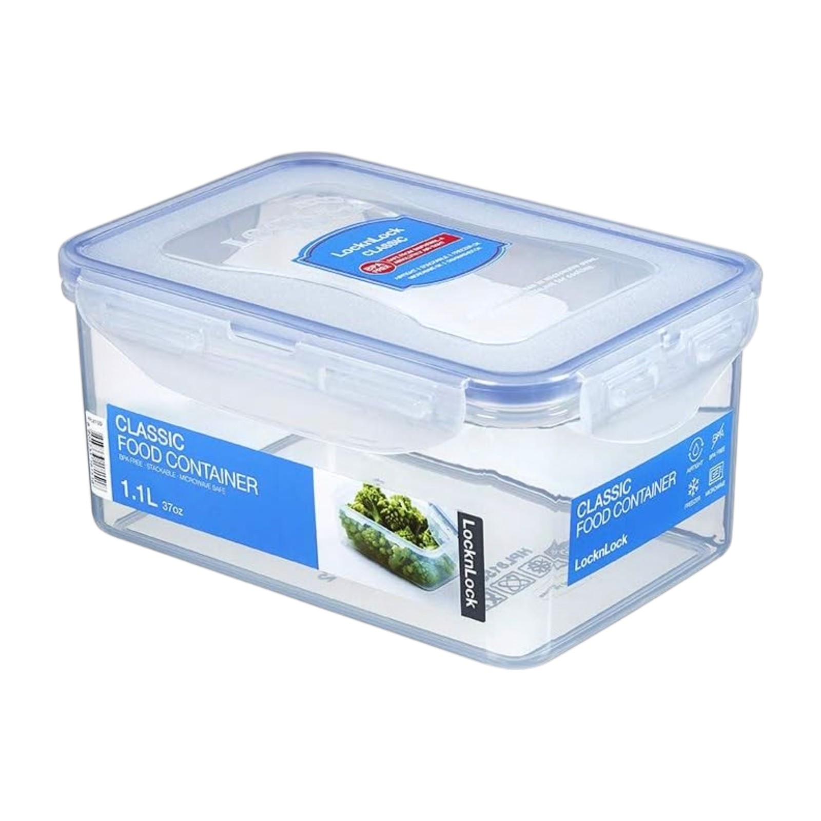 LocknLock Food Storage Container Rectangular Box Airtight BPA Free Clear 1.1L
