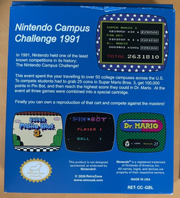 Nintendo Campus Challenge 1991 RetroUSB RetroZone NES Game MINT! FAST SHIP