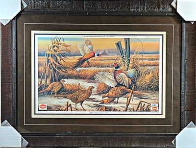 C.E. Pearson Northwest Intruders Pheasant Schmidt Beer Print 32.5 x 24.5