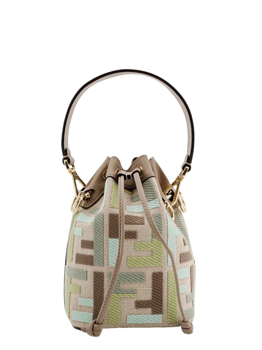 FENDI Mon Tresor $1850 Multicolor Canvas Bucket Bag New