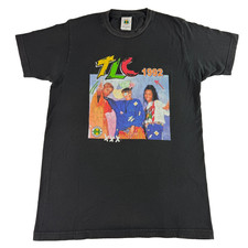 Cross Colours T Shirt TLC Rap Tee Retro 1992 Left Eye T Boz Chilli Black Medium