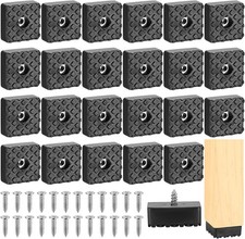 24Pcs Non-Slip Rubber Feet 30X30X10 Mm for Garden Furniture Chairs - Square Fee