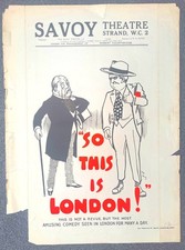 1923 poster Savoy Theatre "So this is London"