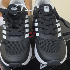 K-Swiss Lace Up Low Top Athletic Sneakers Black White Men's Activewear Casual