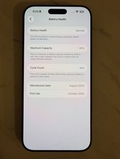 iPhone 16 Pro Max 512GB Black - Battery health 91%
