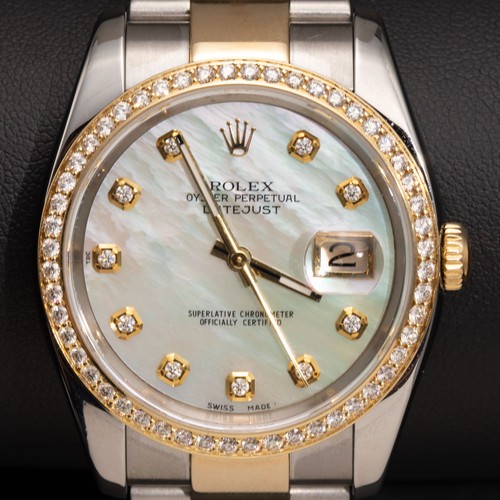 Rolex Datejust Watch Factory Diamond Bezel 36mm MOP Dial 116243