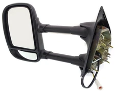 DRIVER SIDE POWER DOOR MIRROR; TEXTURED; DUAL ARM AND GLASS;