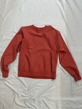 Champion Reverse Weave Crewneck Sweatshirt Red Blank Men  s Medium M Sleeve Logo