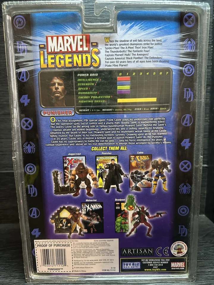 PUNISHER Action Figure Marvel Legends Series VI (6)  2004 Toy Biz Brand New Rare - Image 3 of 4