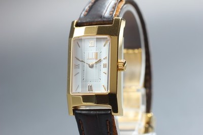 [Fast neuwertig] Dunhill Dunhillion 19 mm weißes Zifferblatt Quarz Damenuhr...