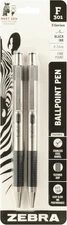 Zebra Pen F-301 Ballpoint Fine Point 0.7mm Stainless Steel Retractable Ballpoint