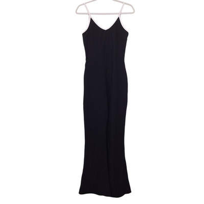 Wilo the Label womens L ribbed flare jumpsuit one piece workout athleisure black