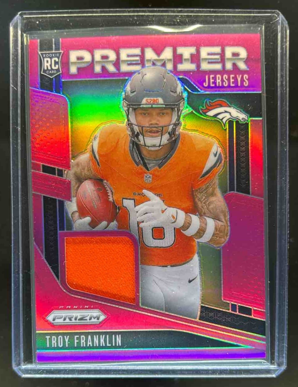 2024 Prizm Troy Franklin Premier Jerseys RC Pink Rookie #PJ-TFN Broncos