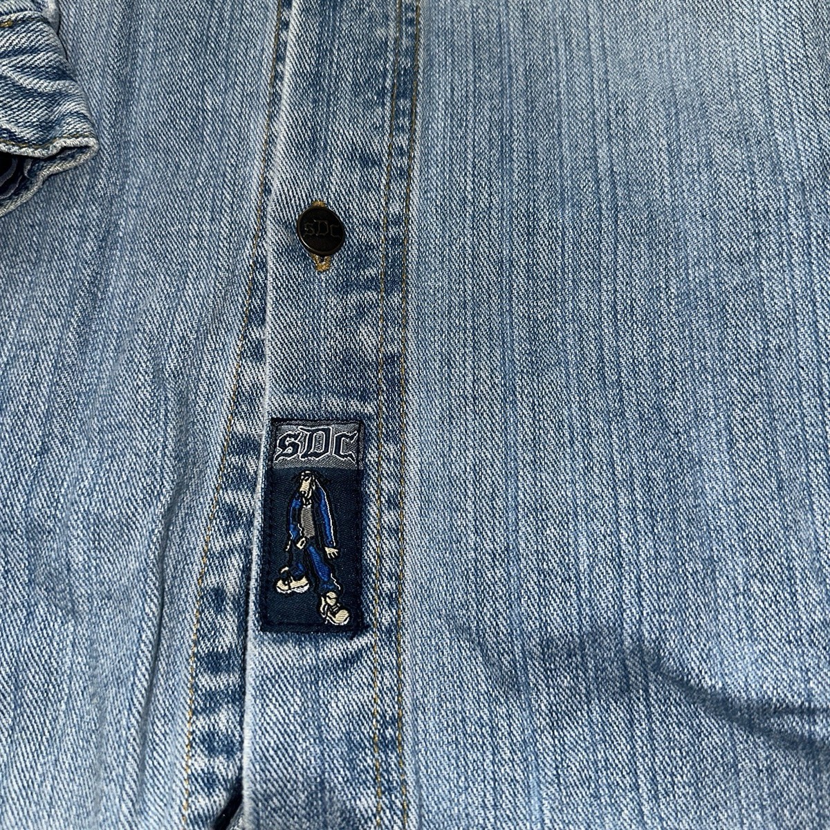 Vintage Snoop Dogg Jacket Mens Large Doggystyle SDC Jeans Denim 90s Y2K Blue View 2