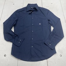 Express Shirt Mens Small Blue Extra Slim 1MX Stretch Long Sleeve Dress Shirt