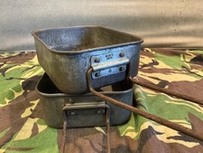 Early WW2 M.M.S British Army Matching Dated 1941 Steel Tin  Plated Mess Tins
