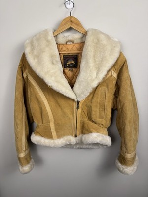 VTG Wilsons Leather Adventure Bound Suede Shearling Aviator Jacket Women s Sz M