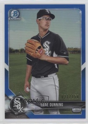2018 Bowman Chrome Prospects Blue Refractor 21/150 Dane Dunning #BCP85 1v3