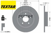 2X Bremsscheibe Textar 92308403 2 Bremsscheiben Hinterachse Hinten FüR Honda