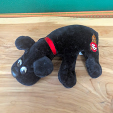 Tonka Pound Puppies Black Dog Plush Stuffed Animal Red Collar 1986 MPN 867