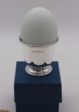 Sterling Silver Egg Cup, Carrs of Sheffield 1997 Engraved England, Boxed.