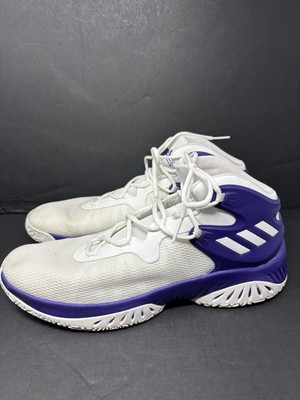 Adidas Men's Explosive Bounce Basketball Shoe CQ1577 White Purple Size 13.5