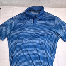 Nike Golf Tour Performance Dri-FIT Men's Blue Striped Polo Shirt XL SS Golf