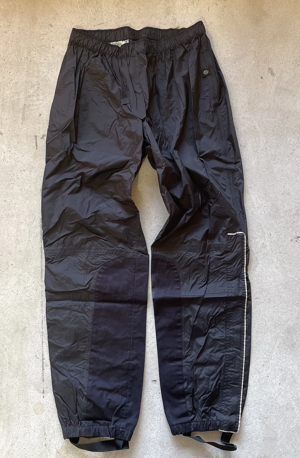 Harley Davidson Men’s Black Lightweight Rain Windbreaker Pants / Size Large