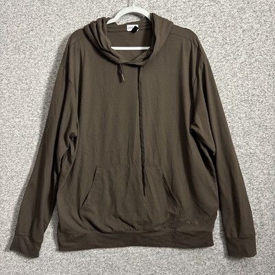 Comfrt Men's XL Brown Polyester Long Sleeve Hooded Stretchy Pullover Sweater