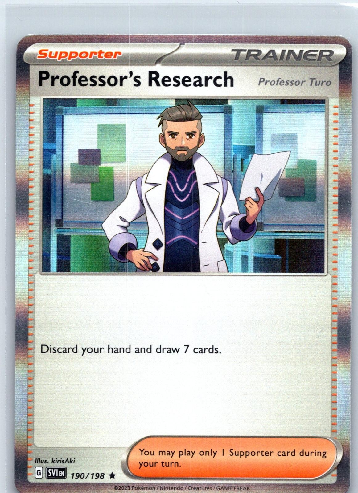 PROFESSOR'S RESEARCH (PROFESSOR TURO) 190/198 SCARLET & VIOLET POKEMON HOLO