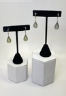 Napier Two Tone Green Faux Stone Teardrop Dangle Earrings 10g — photo 1