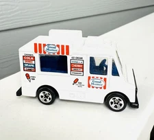 1991 Hot Wheels Blue Card #5 GOOD HUMOR TRUCK White w/Chrome 5 Spoke Variation