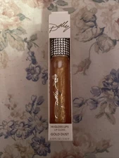 DOLLY PARTON LIP GLOSS HI GLOSS SHIMMERING GOLD DUST FULL SIZE CRYSTAL TUBE