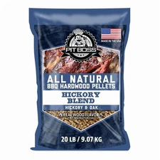 Pit Boss 100% All-Natural Hardwood Hickory Blend BBQ Grilling Pellets20Pound Bag