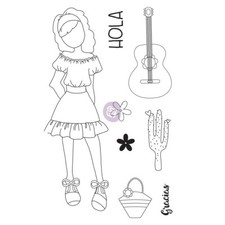 Julie Nutting - Gabriela Doll Cling Stamp Prima Marketing Mixed Media 912901