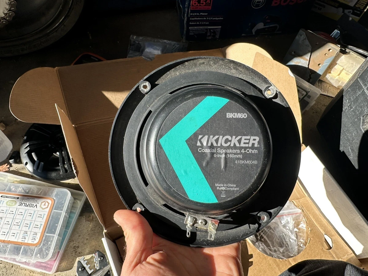 Kicker 41BKM604B Marine and Boat Speakers Black Pair