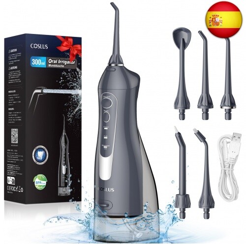 COSLUS Irrigador Bucal Portatil Flosser: 300ML Irrigador Dental Inalámbrico de - Imagen 1 de 8