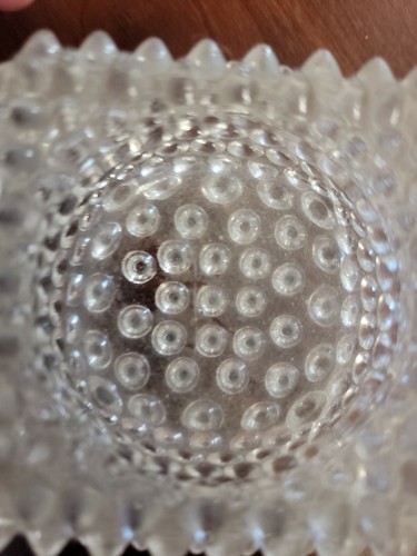 Vintage Fenton Glass Hobnail Spiked Clear Tea Light Candle Holder - Picture 5 of 5