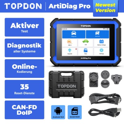  Topdon Artidiag PRO KFZ OBD2 Diagnosegerät Auto Scanner ECU Coding 35+Services