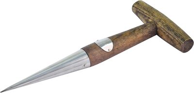 Rolson 82615 Stainless Steel Dibber With Ash Handle & Leather Strap - Garden Planting Tool