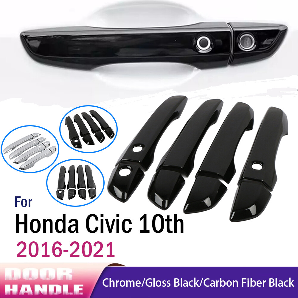 ABS Car Exterior Side Door Handle Cover Trim Set For 2016-2021 Honda Civic 10th