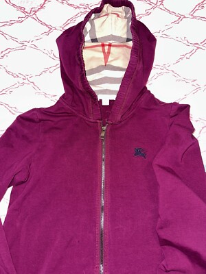 Burberry Maroon /burgundy Zip Hoodie Girl's Size 14Y | eBay