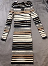 Forever 21 Knit Dress Womens 2X Heather Gray Multicolor Striped