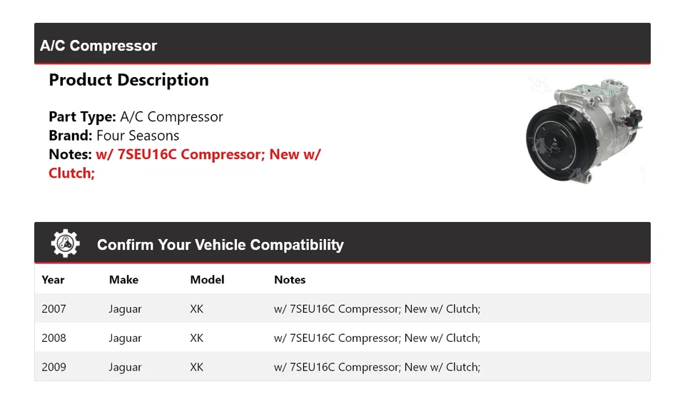 Компрессор кондиционера Jaguar XK 2007-2009 4 сезона 2008 - Изображение 2 из 4