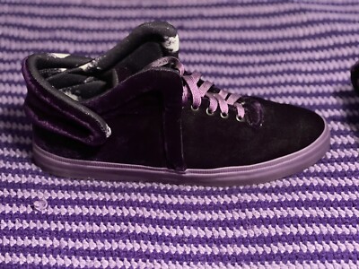 Supra Falcon Velvet Sneakers Lace Up Skater Shoes Mens Sz 13 Violet Rare S78011