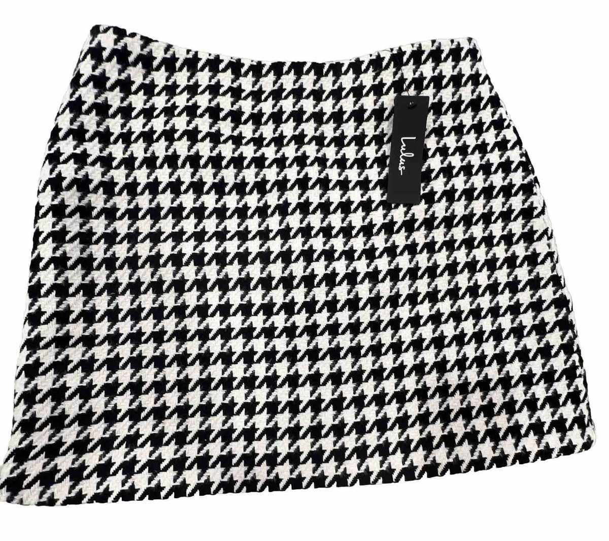 Lulus Houndstooth Mini Skirt Black/White Size M Univ. of Alabama
