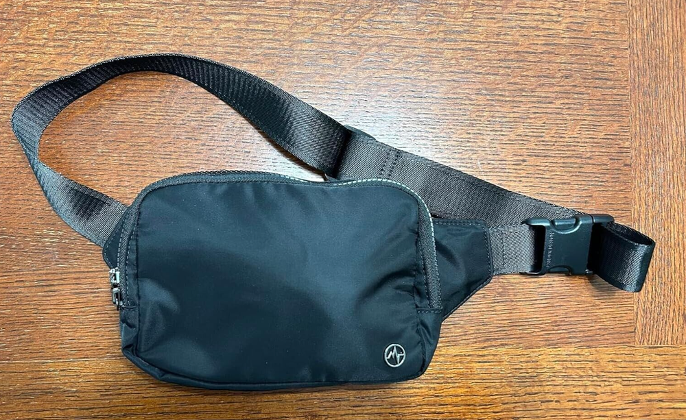 Waterproof 2L Large Belt Bag Fanny Pack for Women Men Black