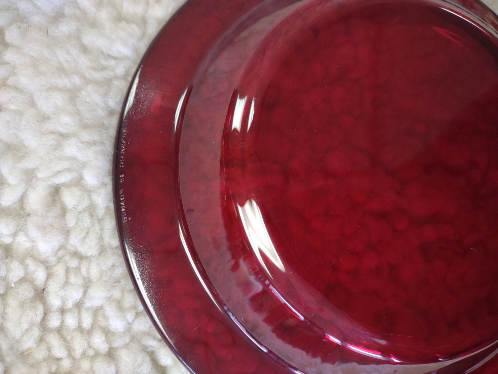 12Vintage Arcoroc France Ruby Red Glass Soup Plate Bowls 8.5" Flanged